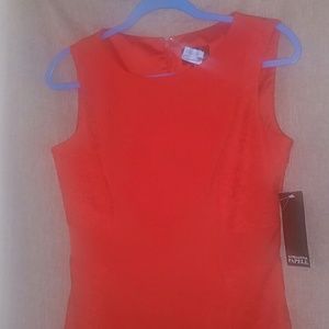 Red Crochet Lace Adrianna Papell Shift Dress